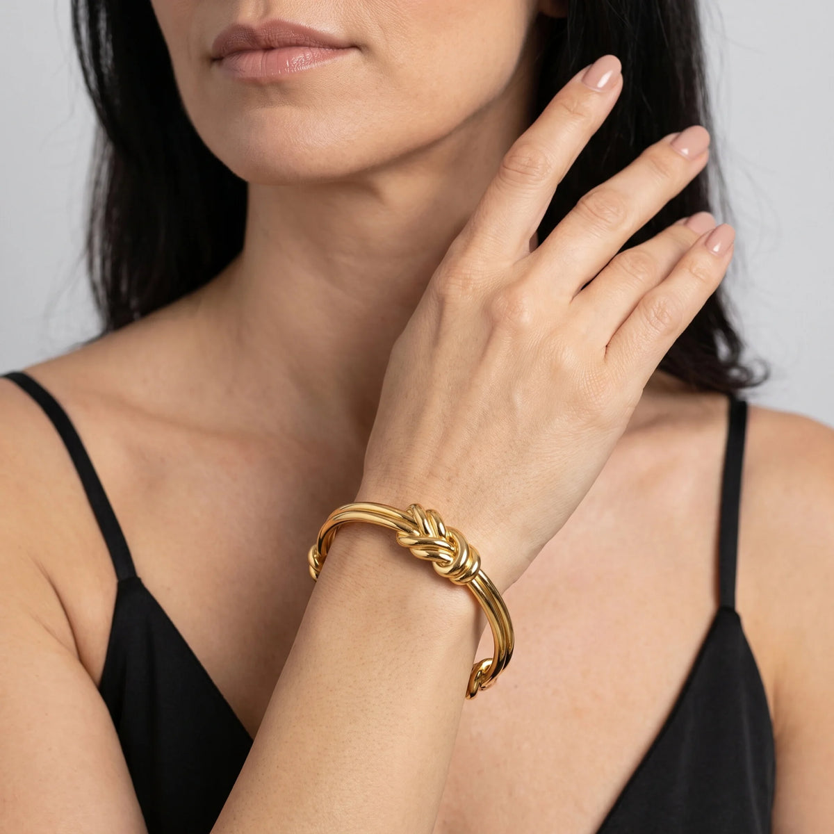 Double-Wire Bangle with Knot Detail