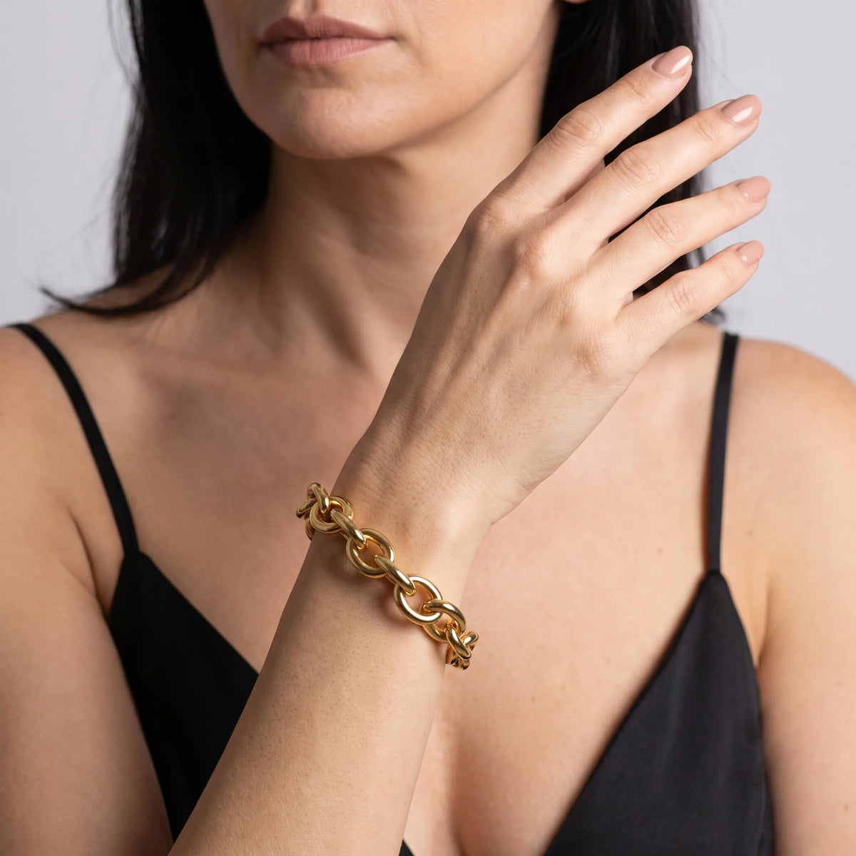 Bracciale Maxi Maglia Rolo Ovale Lucida