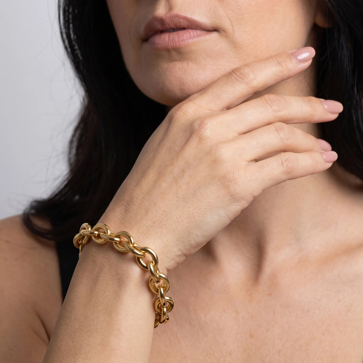 Bracciale Maglia Rolo Ovale Lucida