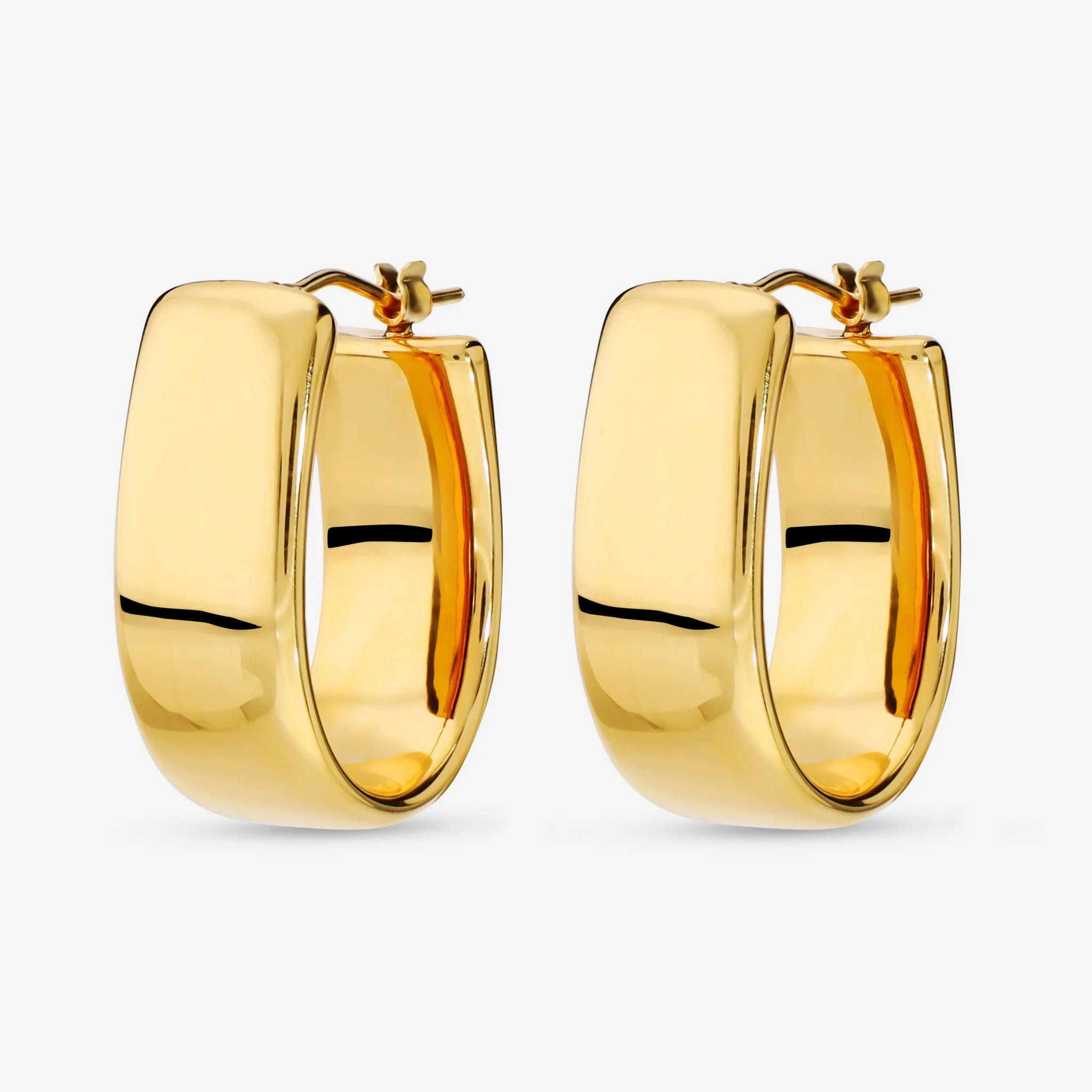 Flat Oval Hoop Earrings