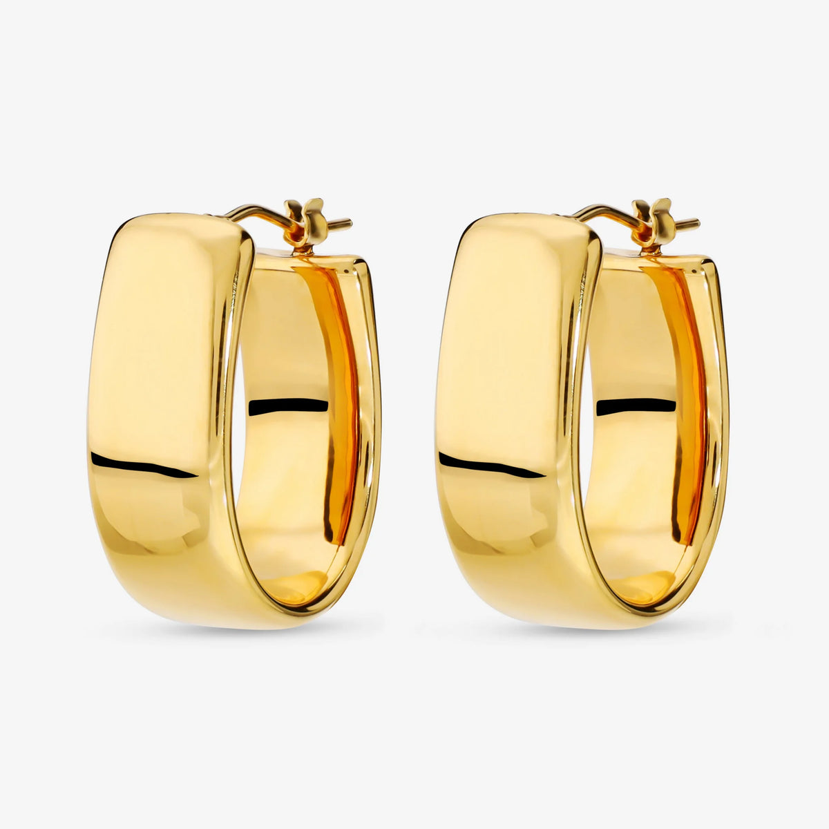 Flat Oval Hoop Earrings