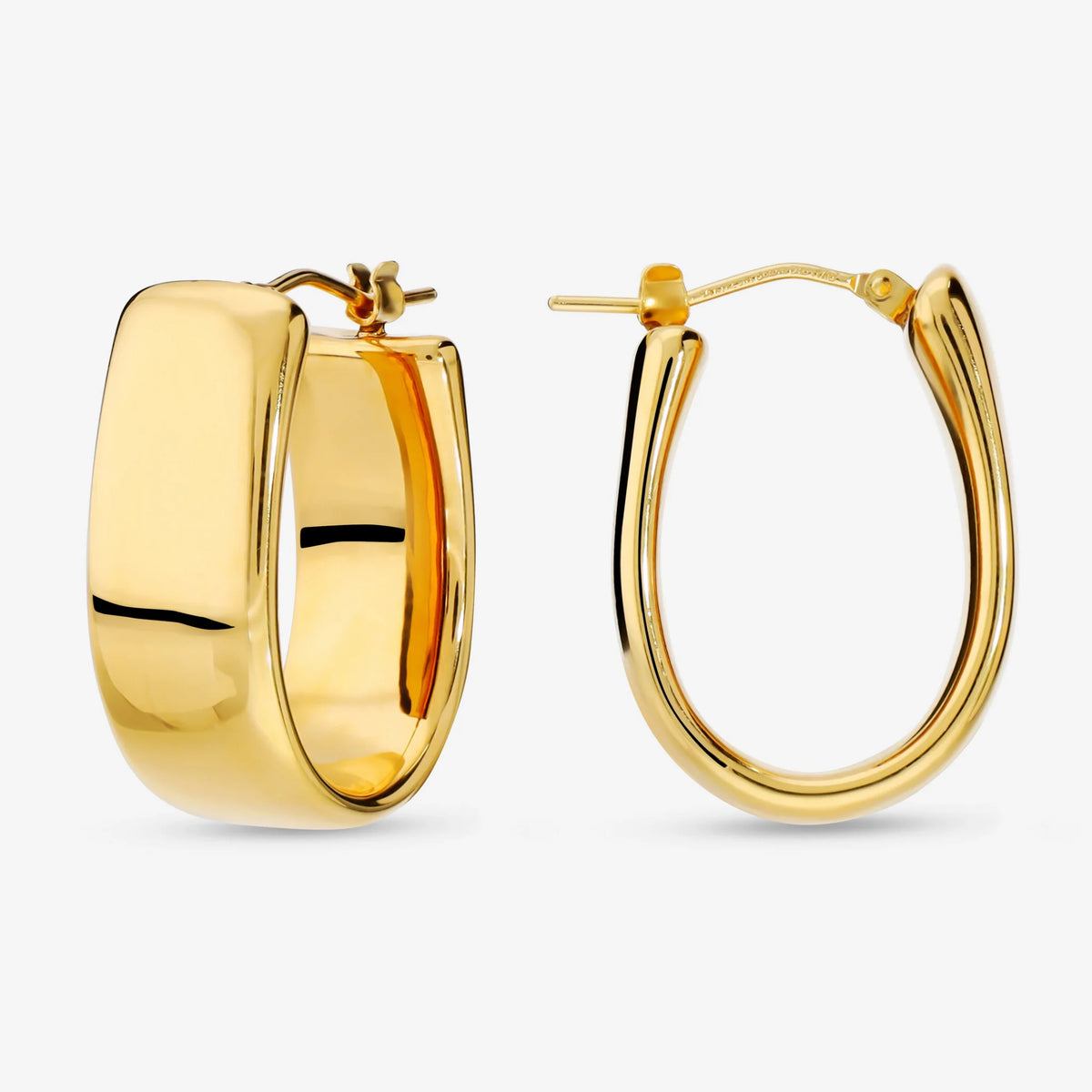 Flat Oval Hoop Earrings