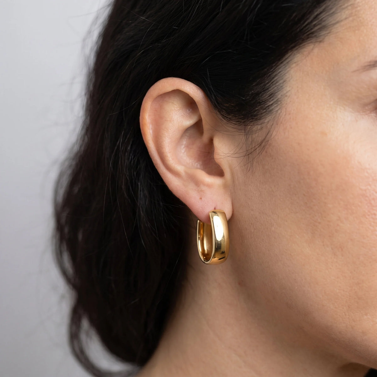 Flat Oval Hoop Earrings