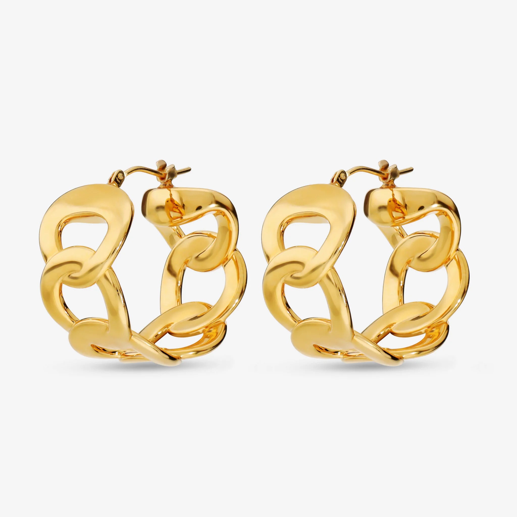 Curb Link Hoop Earrings