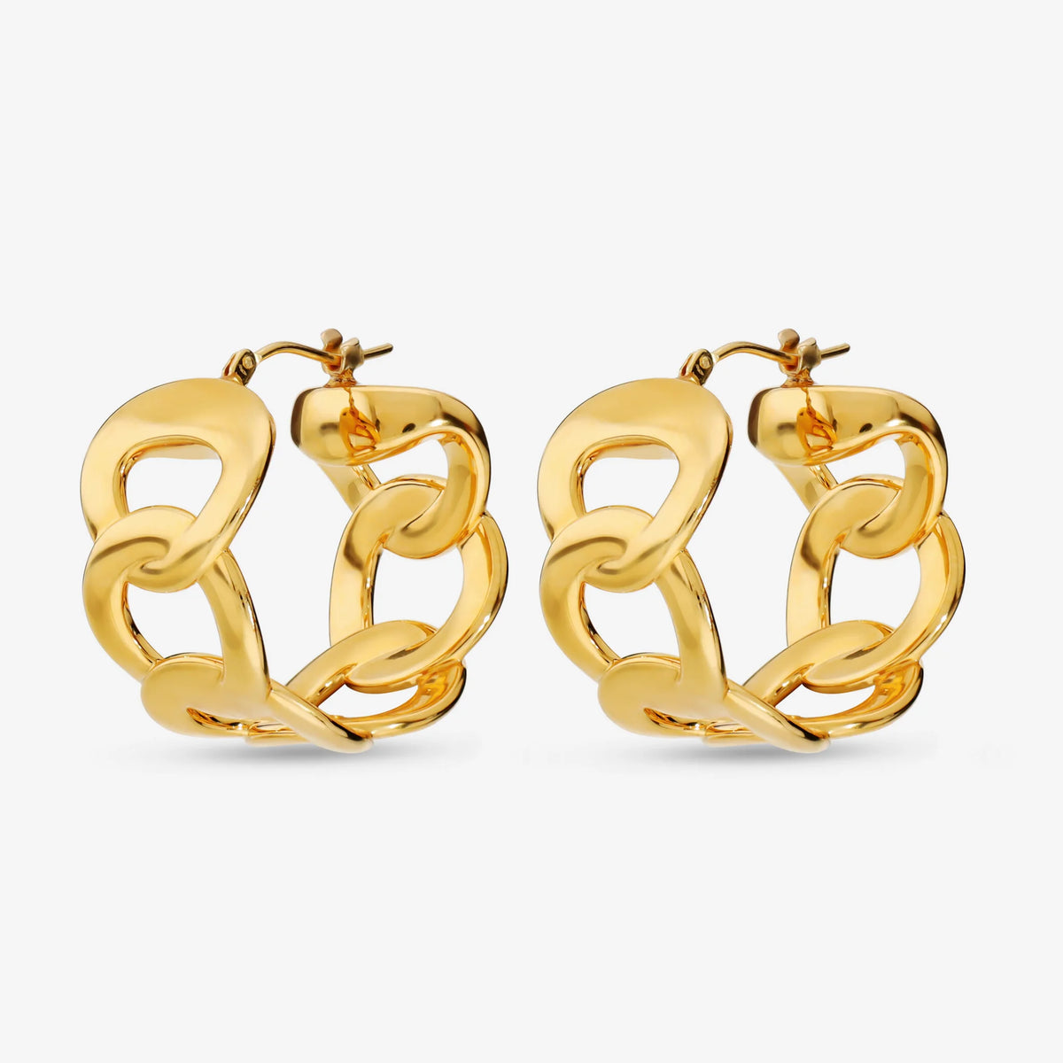 Curb Link Hoop Earrings