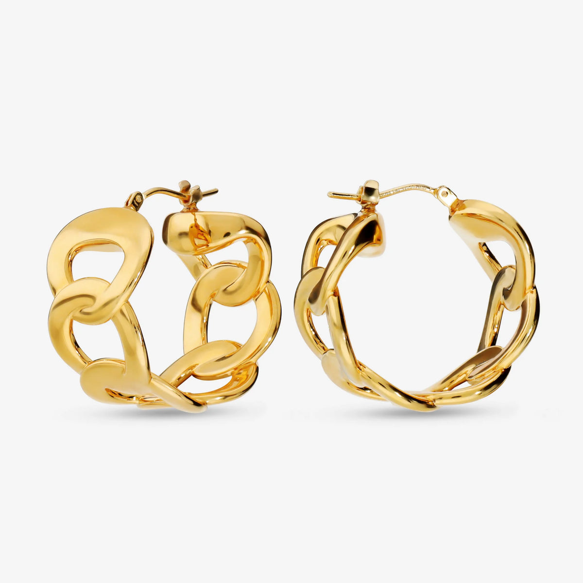 Curb Link Hoop Earrings