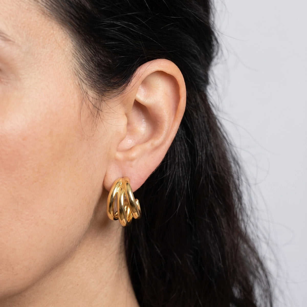 Triple-Band Hoop Earrings