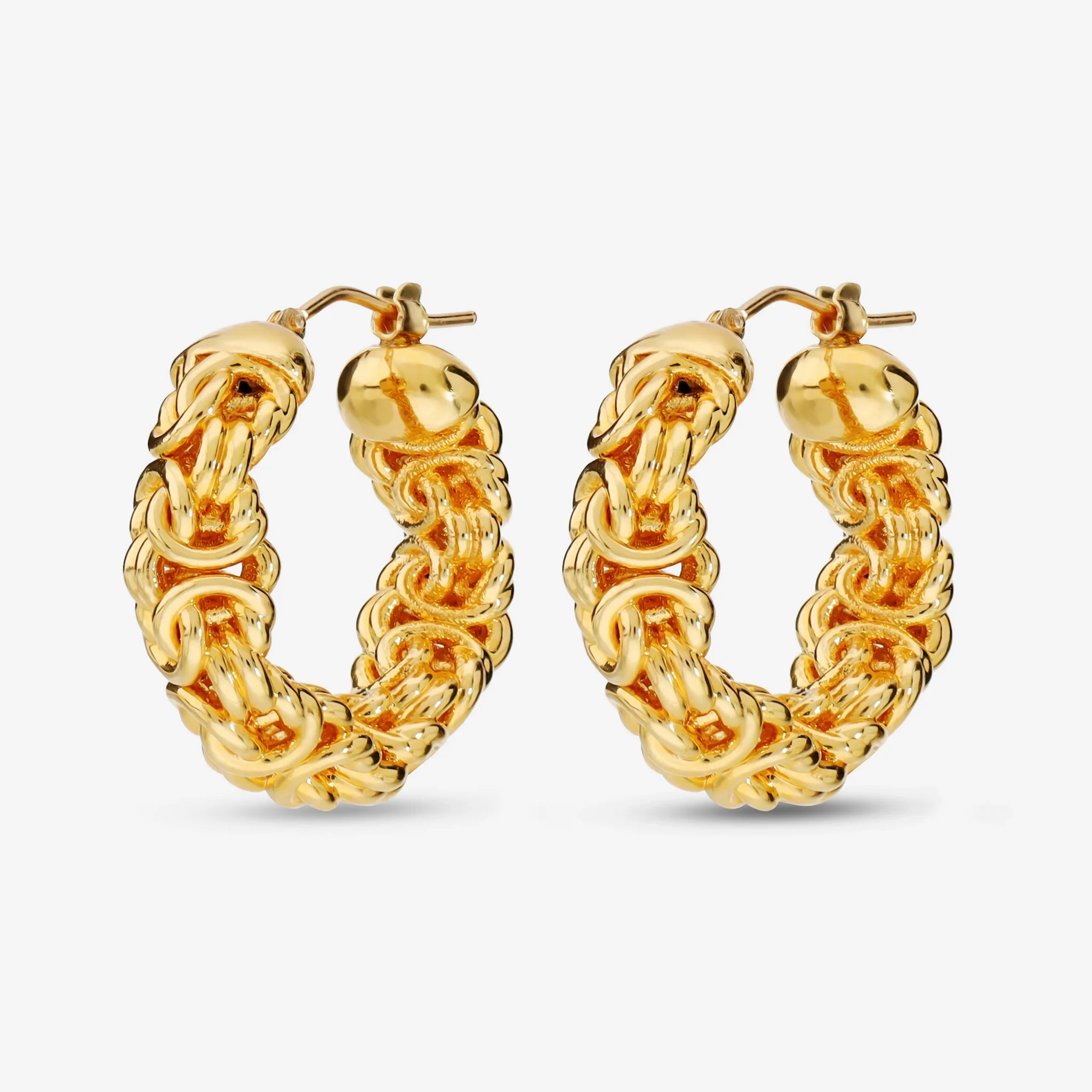 Byzantine Link Hoop Earrings