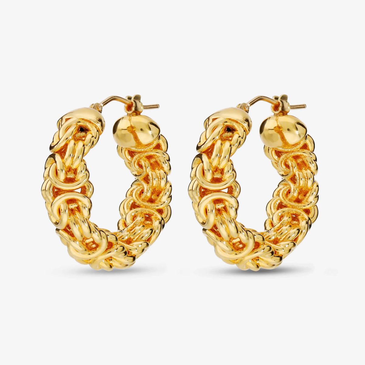 Byzantine Link Hoop Earrings