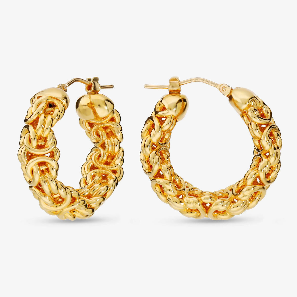 Byzantine Link Hoop Earrings
