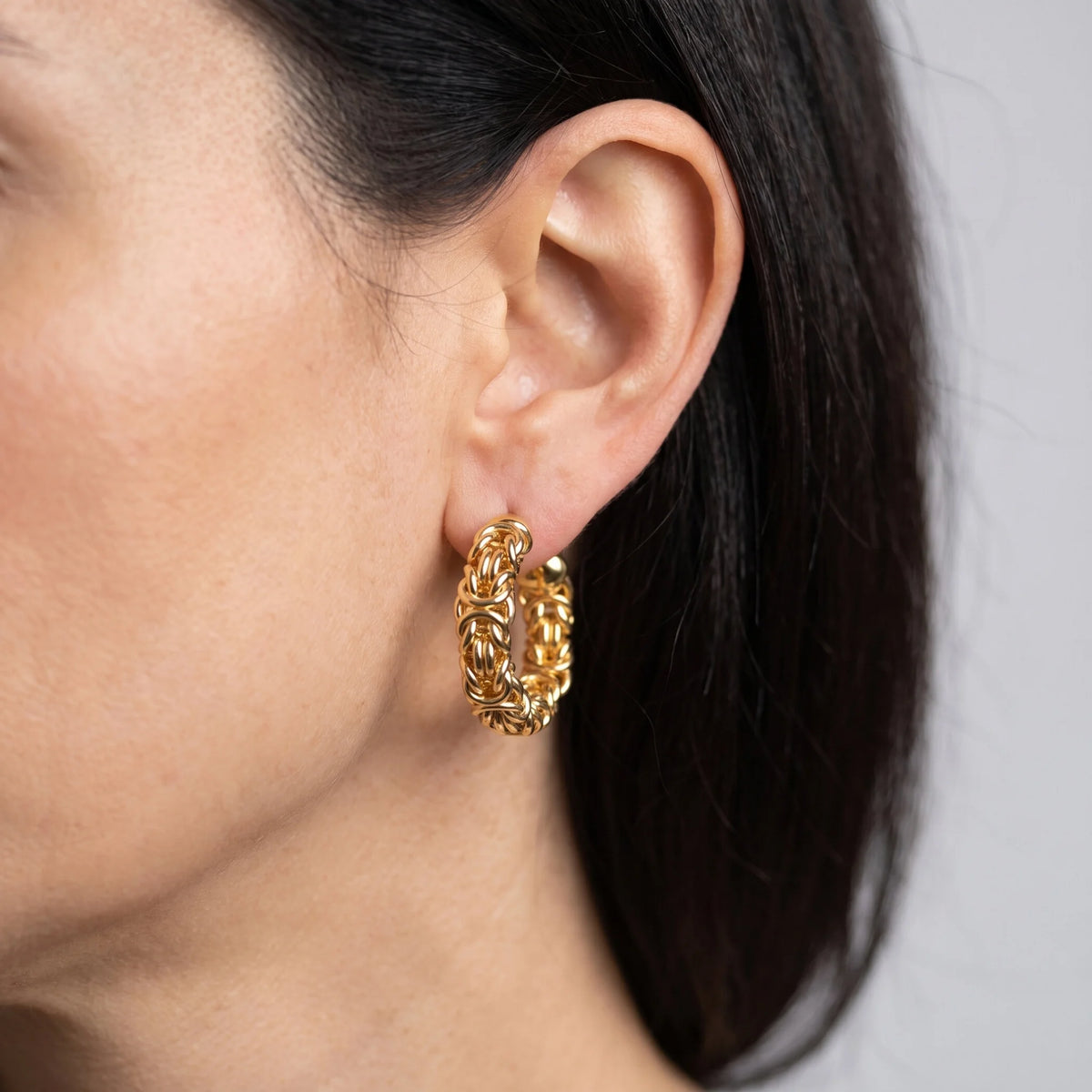 Byzantine Link Hoop Earrings