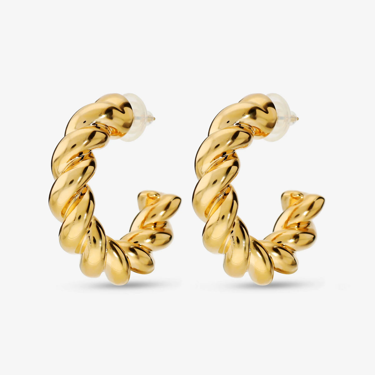 Torchon Hoop Earrings 1.5"