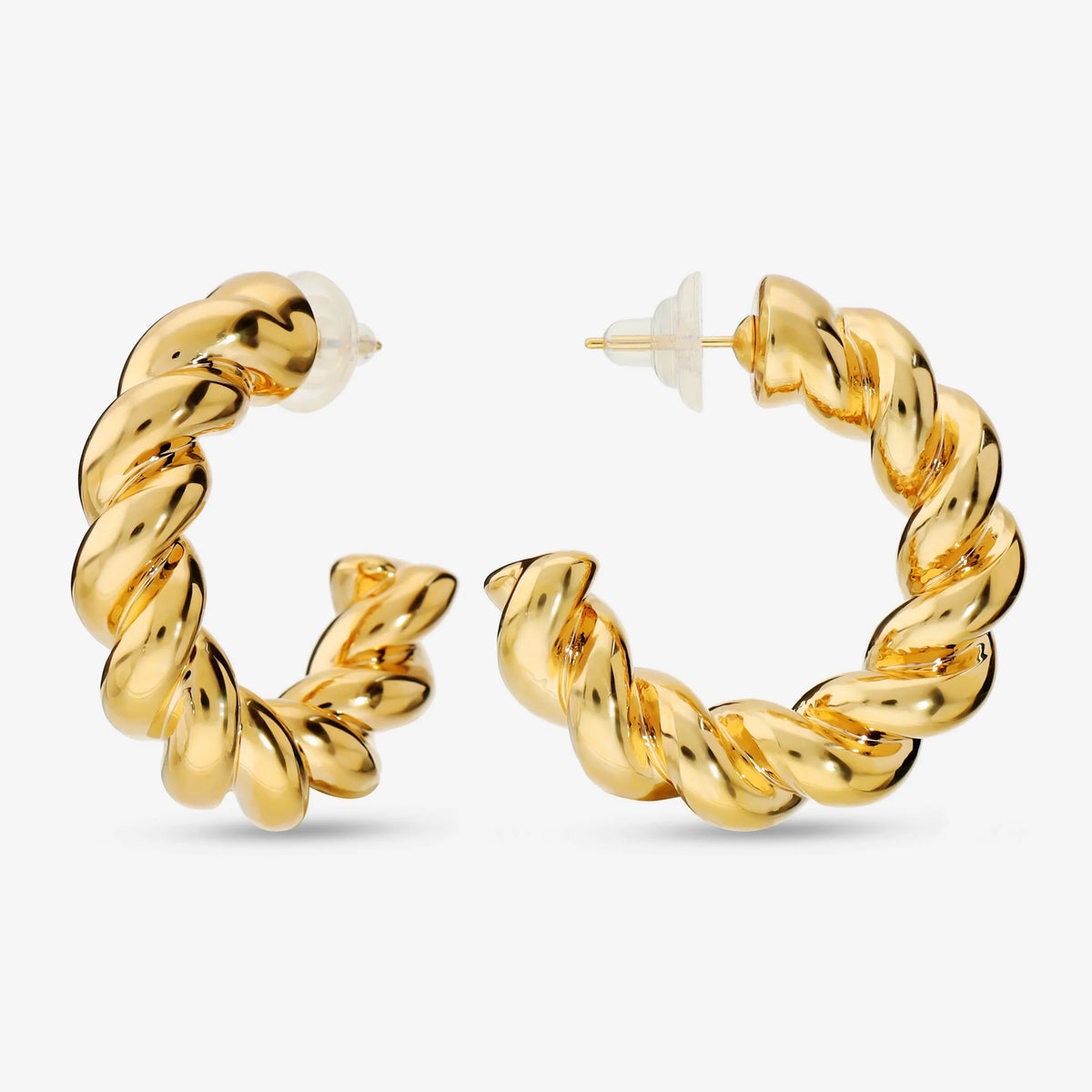 Torchon Hoop Earrings 1.5"