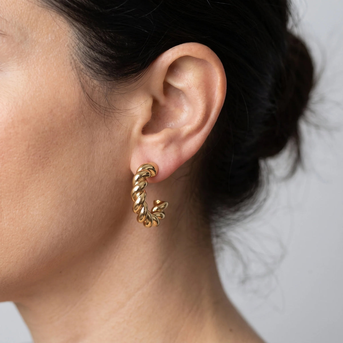 Torchon Hoop Earrings 1.5"