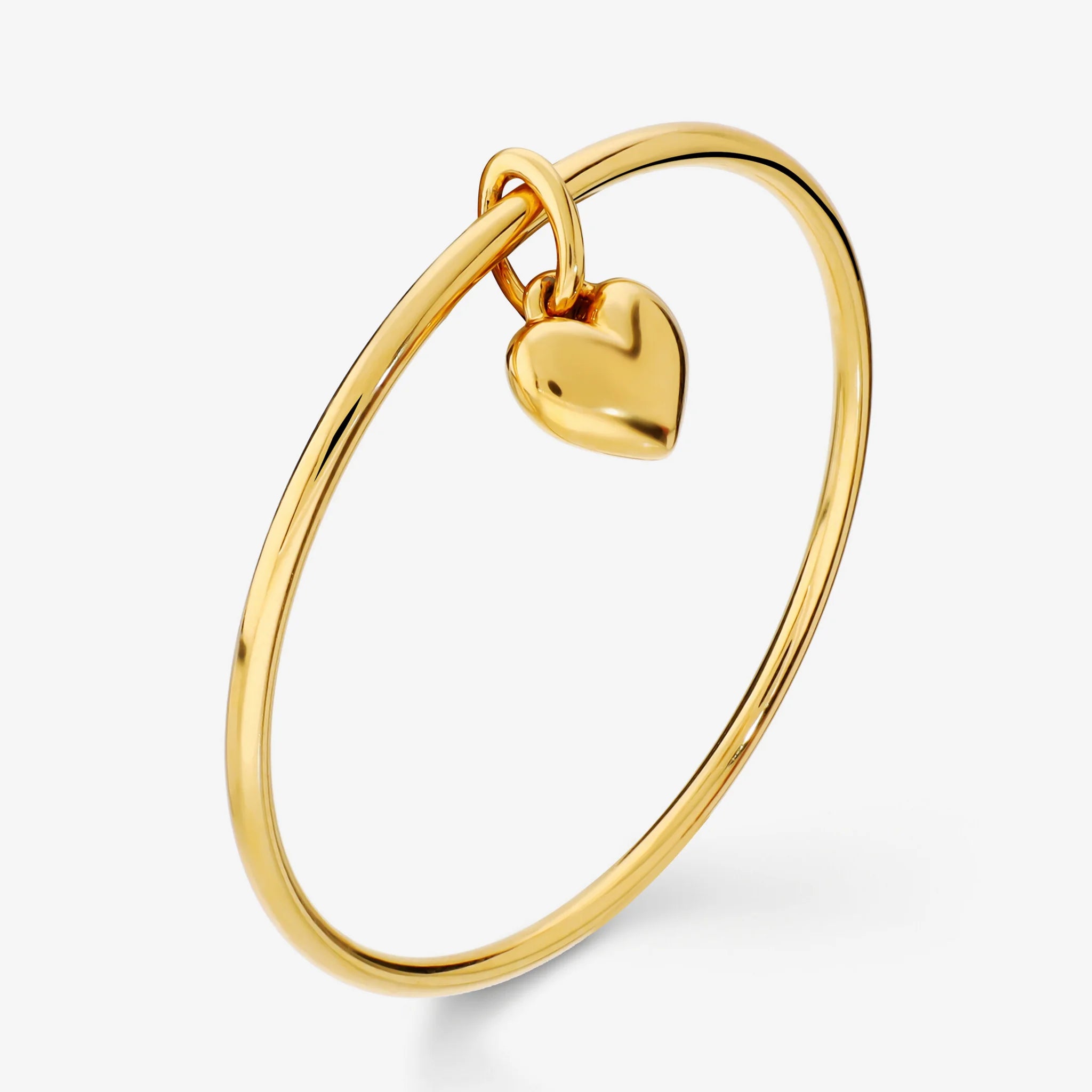 Bracciale Rigido con Ciondolo Cuore Lucido