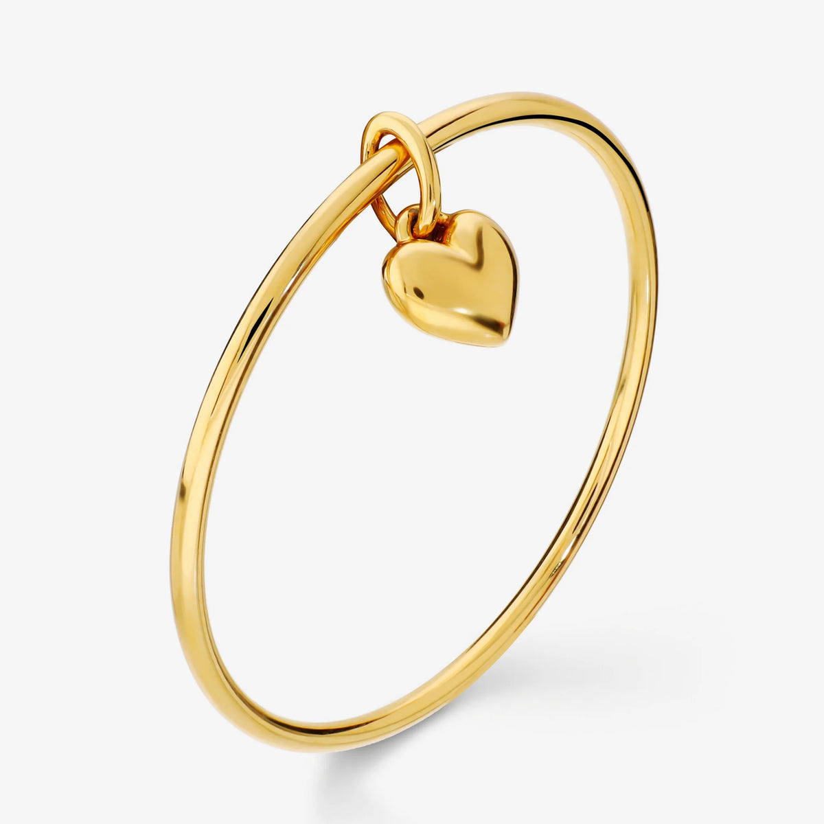 Bracciale Rigido con Ciondolo Cuore Lucido