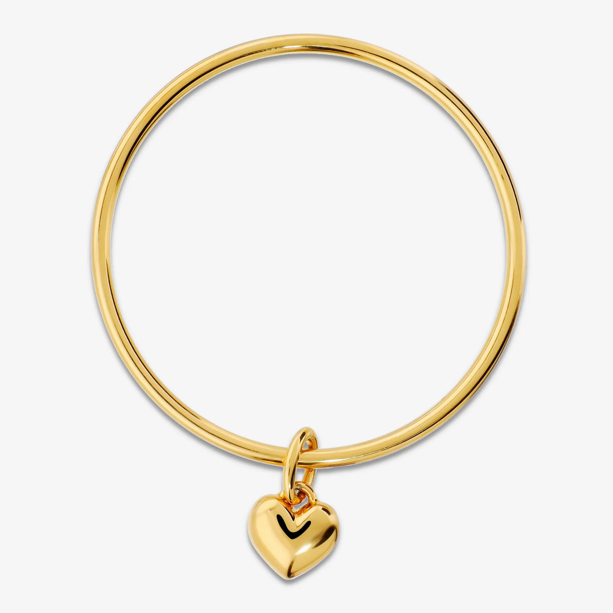 Bracciale Rigido con Ciondolo Cuore Lucido