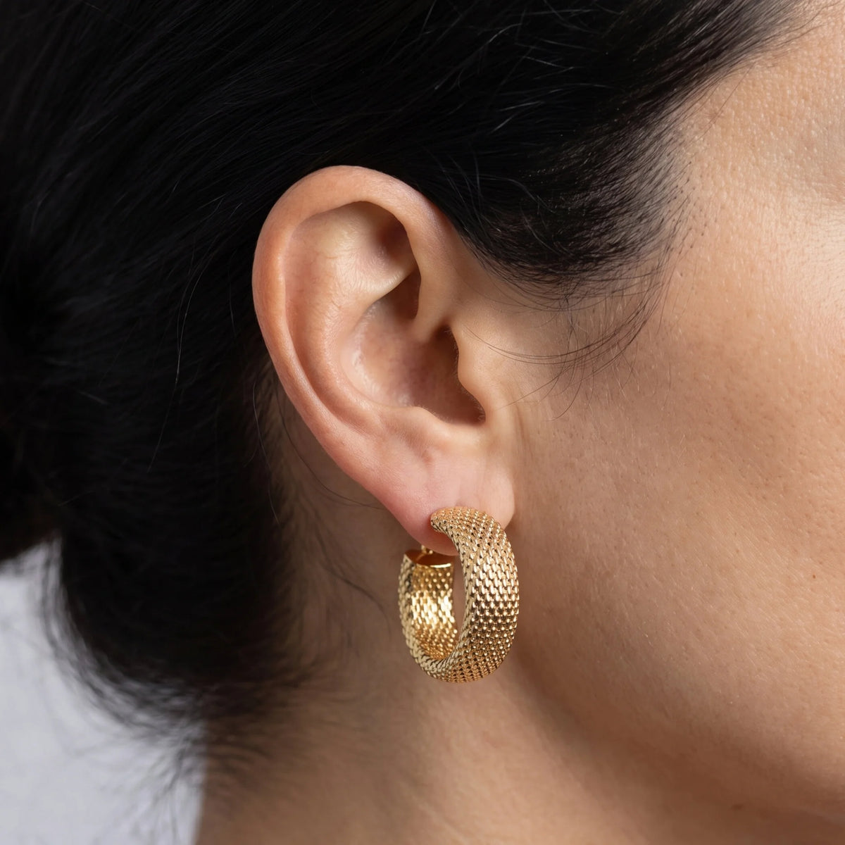 Mesh Link Hoop Earrings