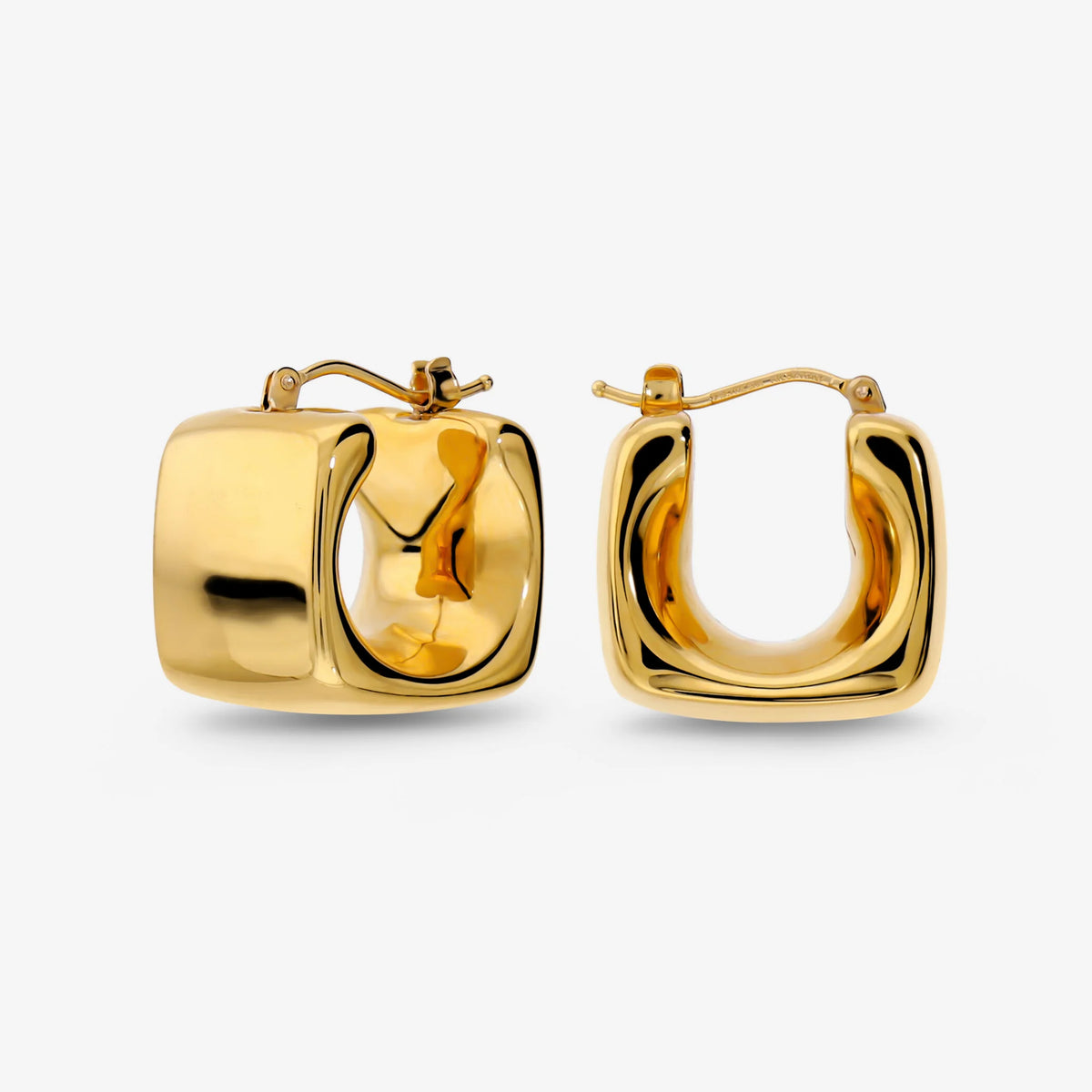 Polished Square Hoop Earrings