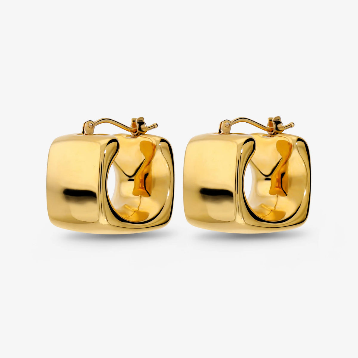 Polished Square Hoop Earrings
