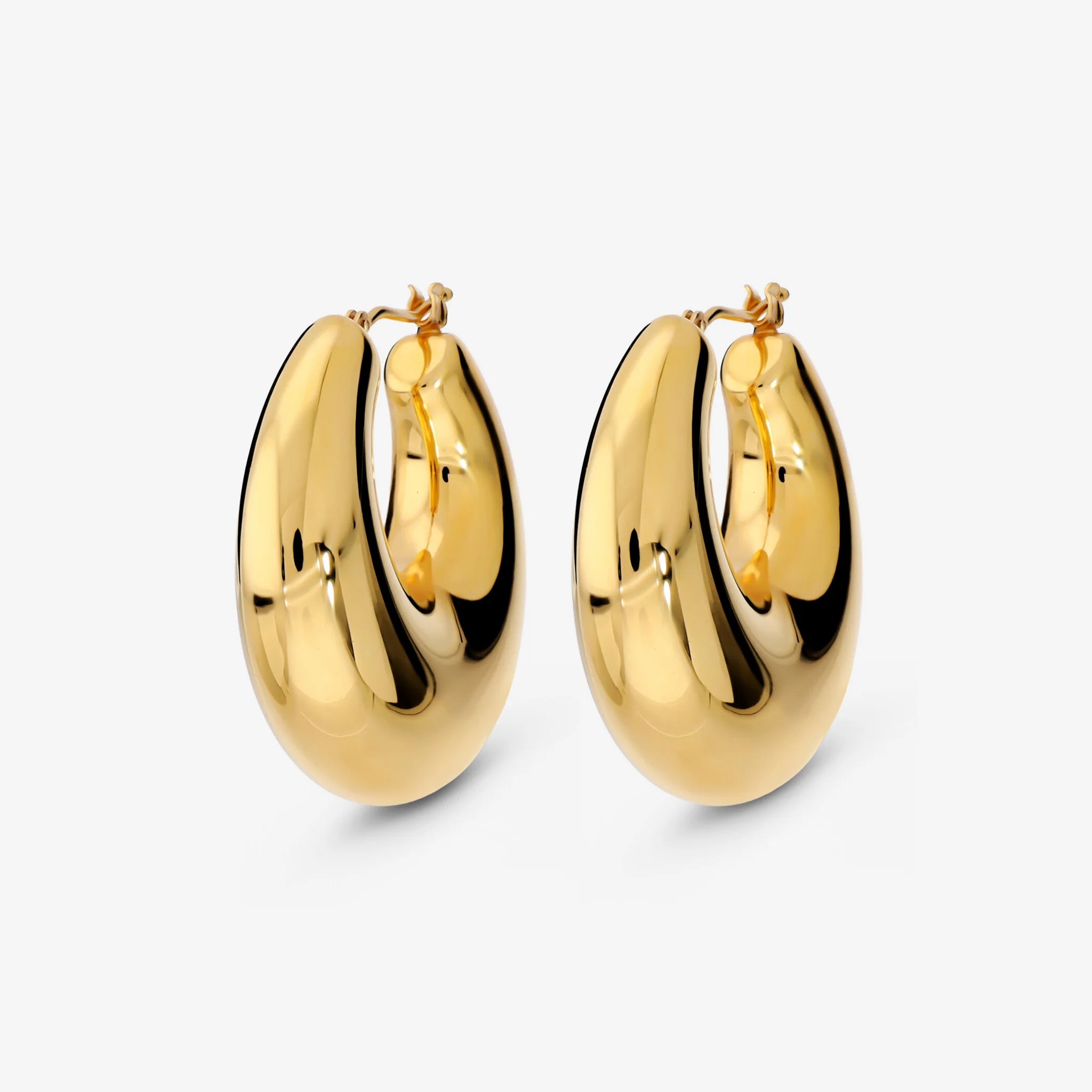 Polished Graduated Hoop Earrings