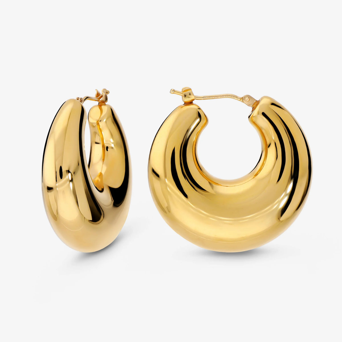 Polished Graduated Hoop Earrings